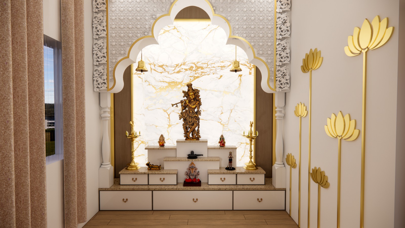 Living Room Design by Vizdecore